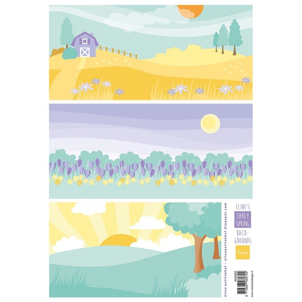 Diseño de Marianne • hoja cortada con fondos de principios de primavera de Eline