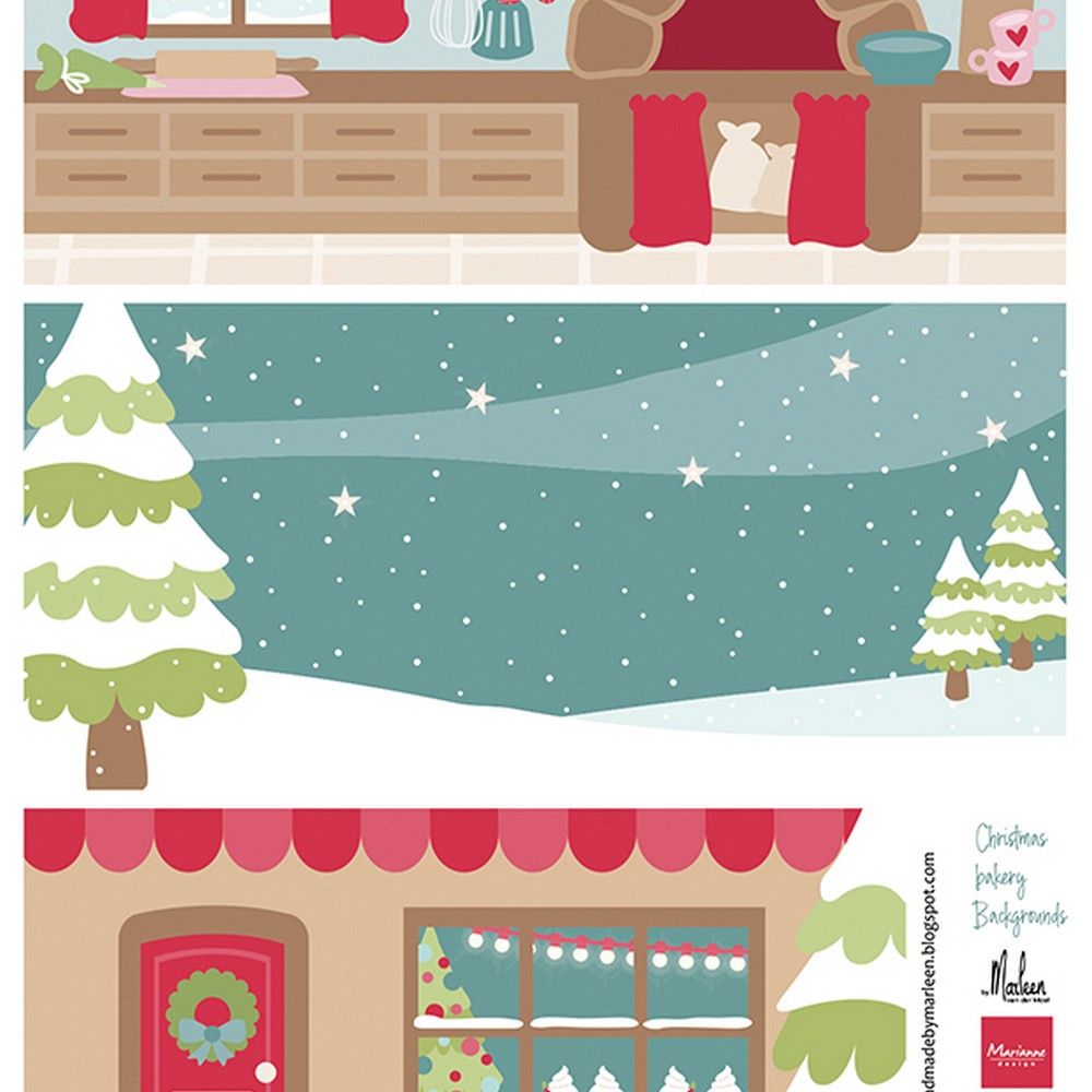 Marianne design • sfondi per panetteria natalizia su fogli singoli di marleen