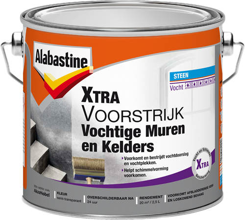 Alabastine xtra prime paredes y sótanos húmedos | 2,5 litros - 5622883