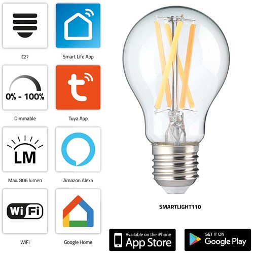 Lampada LED Alecto smartlight110 a filamento intelligente con wi-fi - smartlight110
