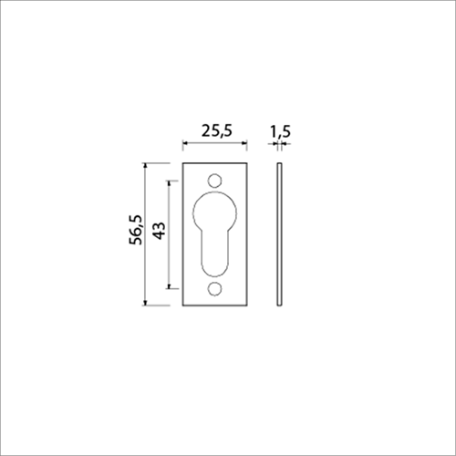 Placca Ami n°:4 foro cilindro profilo piatto f-2 - 227034