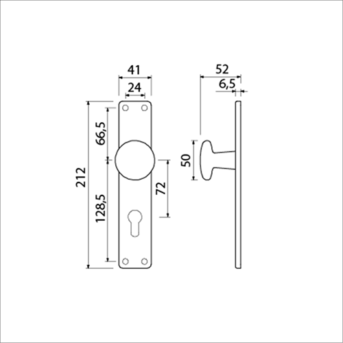 Botón ami 160 50 escudo largo fijo 212 41 cilindro perfil derecho 72 f1 - 313796