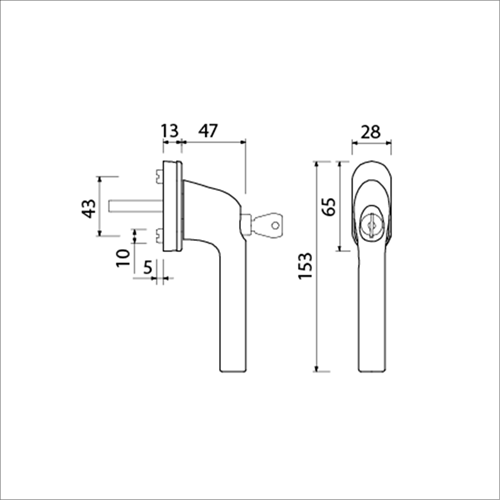 Herraje de seguridad para ventana Ami 822 7x32 blanco9010 ovalado - 425658