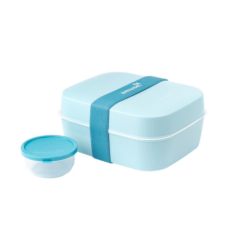 Amuse Basic Lunch Box 3 in 1 blu da 6 pezzi
