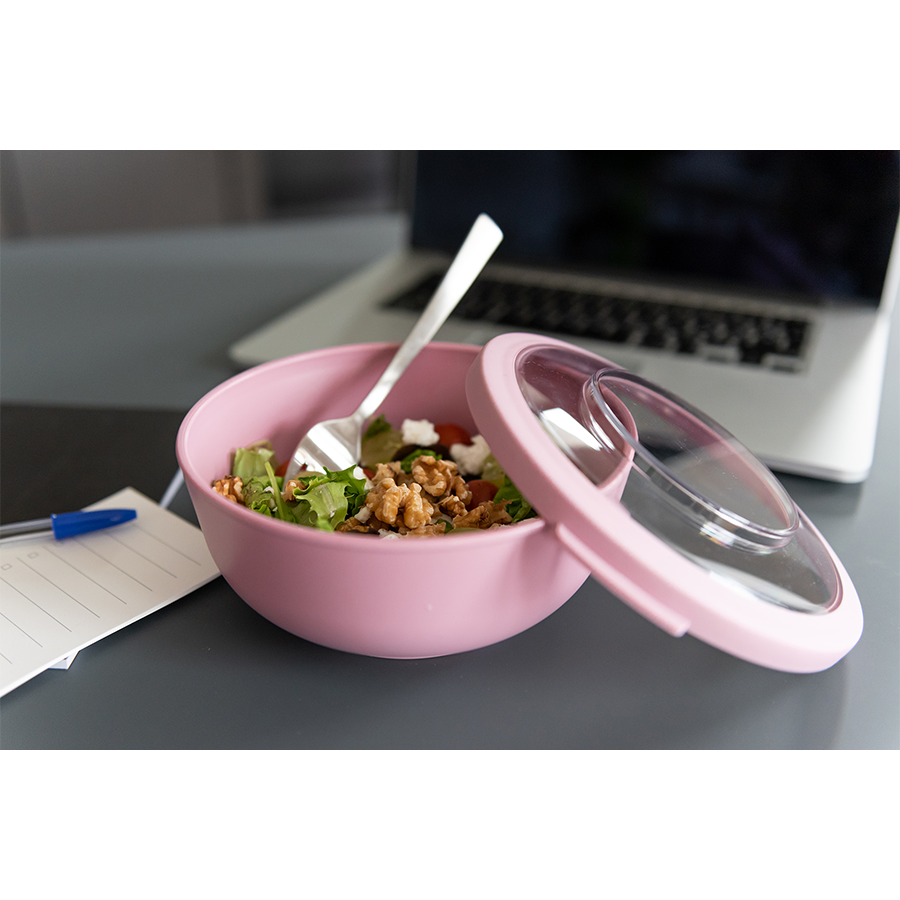 Amuse life lunch bowl met deksel roze 1000ml