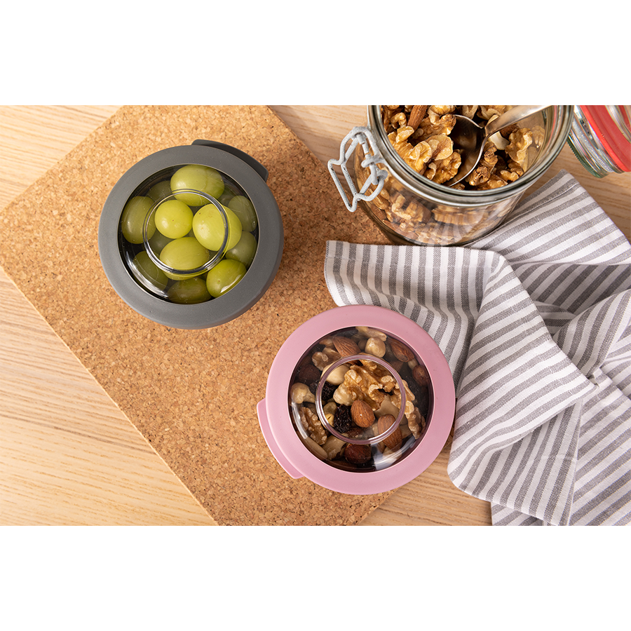 Amuse life ciotola snack con coperchio grigio 200 ml