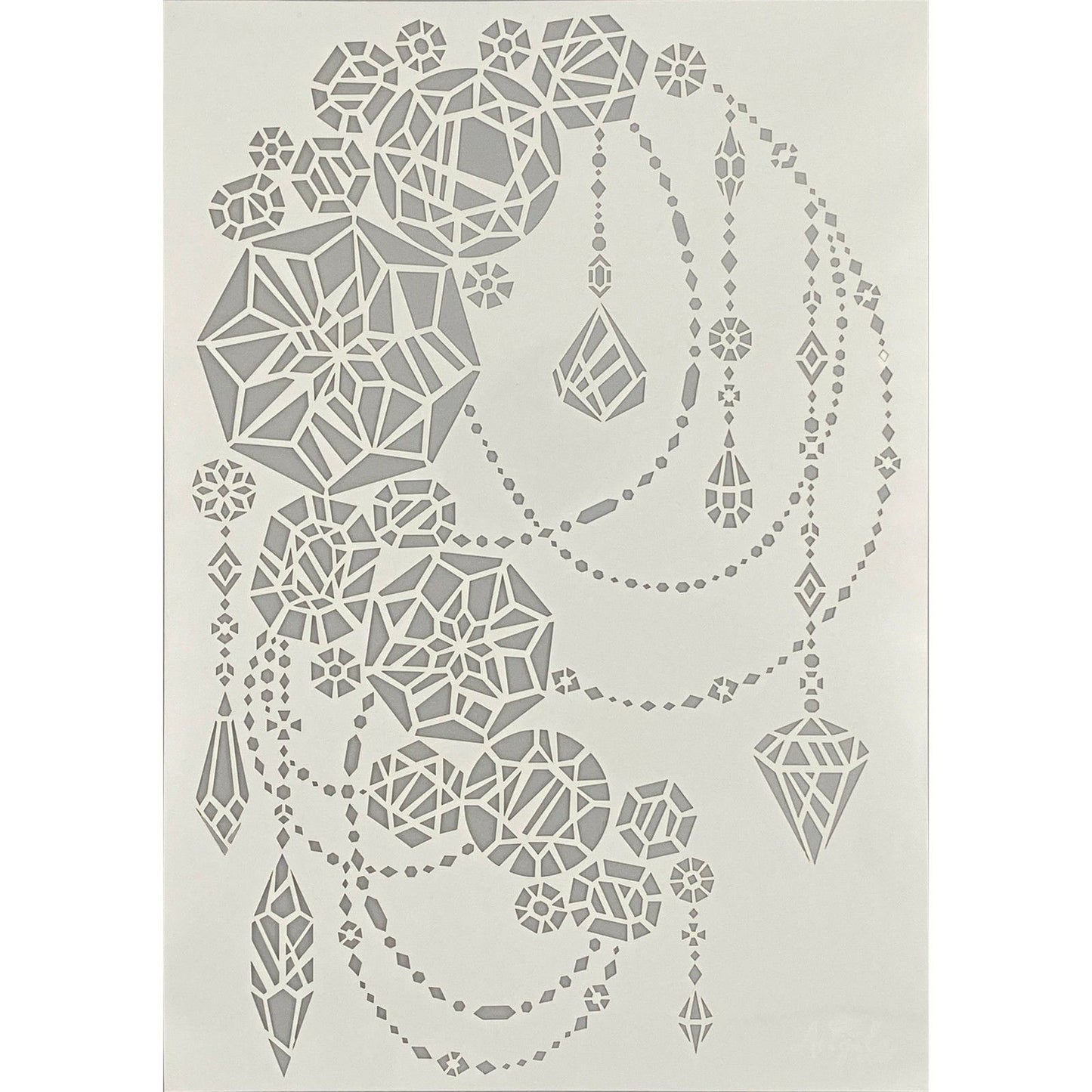 Angela Poole • stencil artigianale gemme di cristallo a4