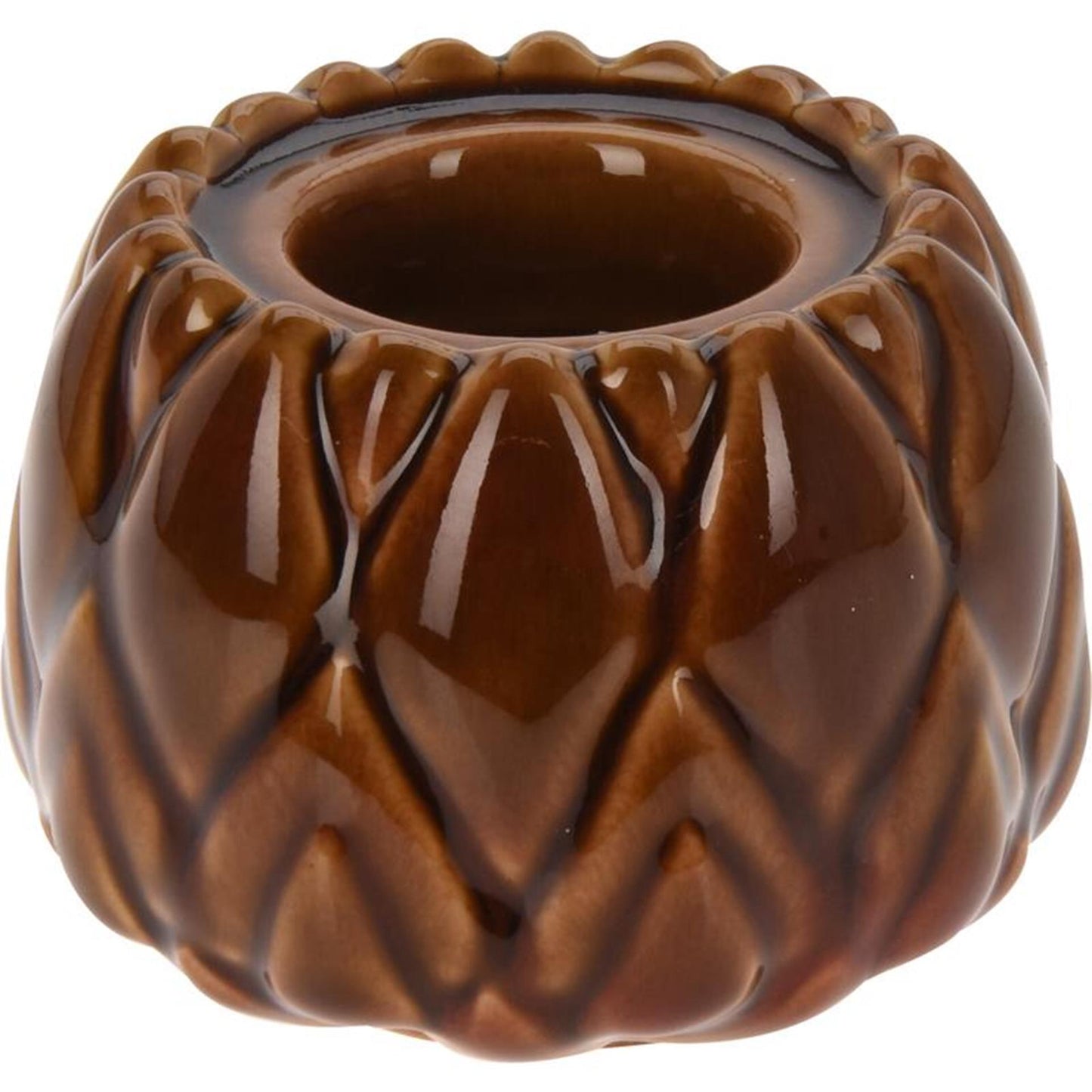 Portacandelina carciofo home styling 8 cm marrone