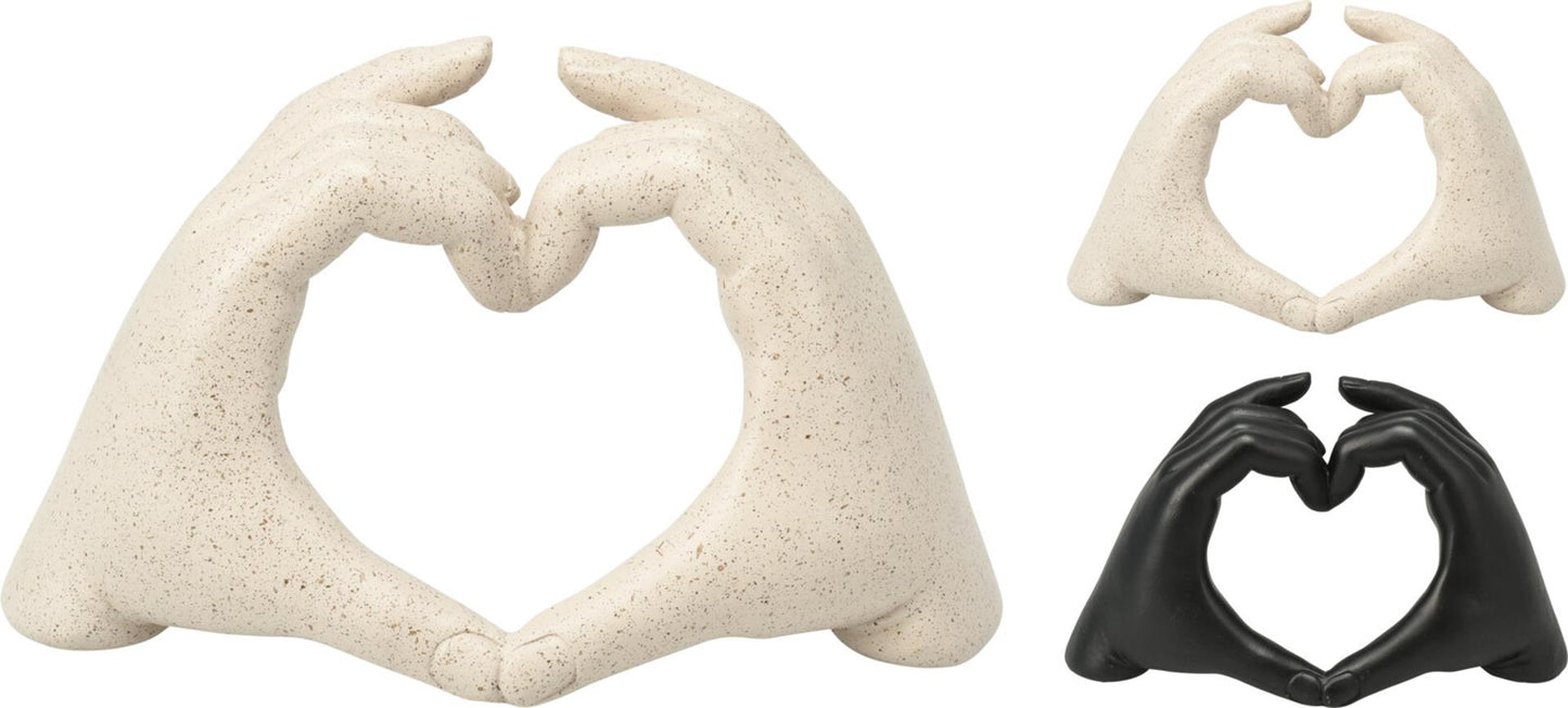 Immagine per lo styling della casa mani come cuore in polystone 14 cm