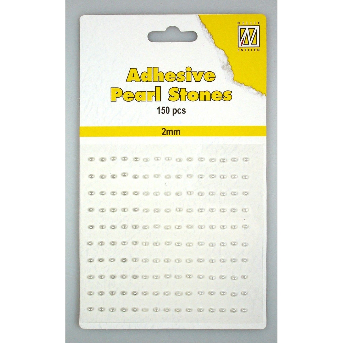 La elección de Nellie • perlas adhesivas 150 piezas hoja 2mm 3 tonos blanco