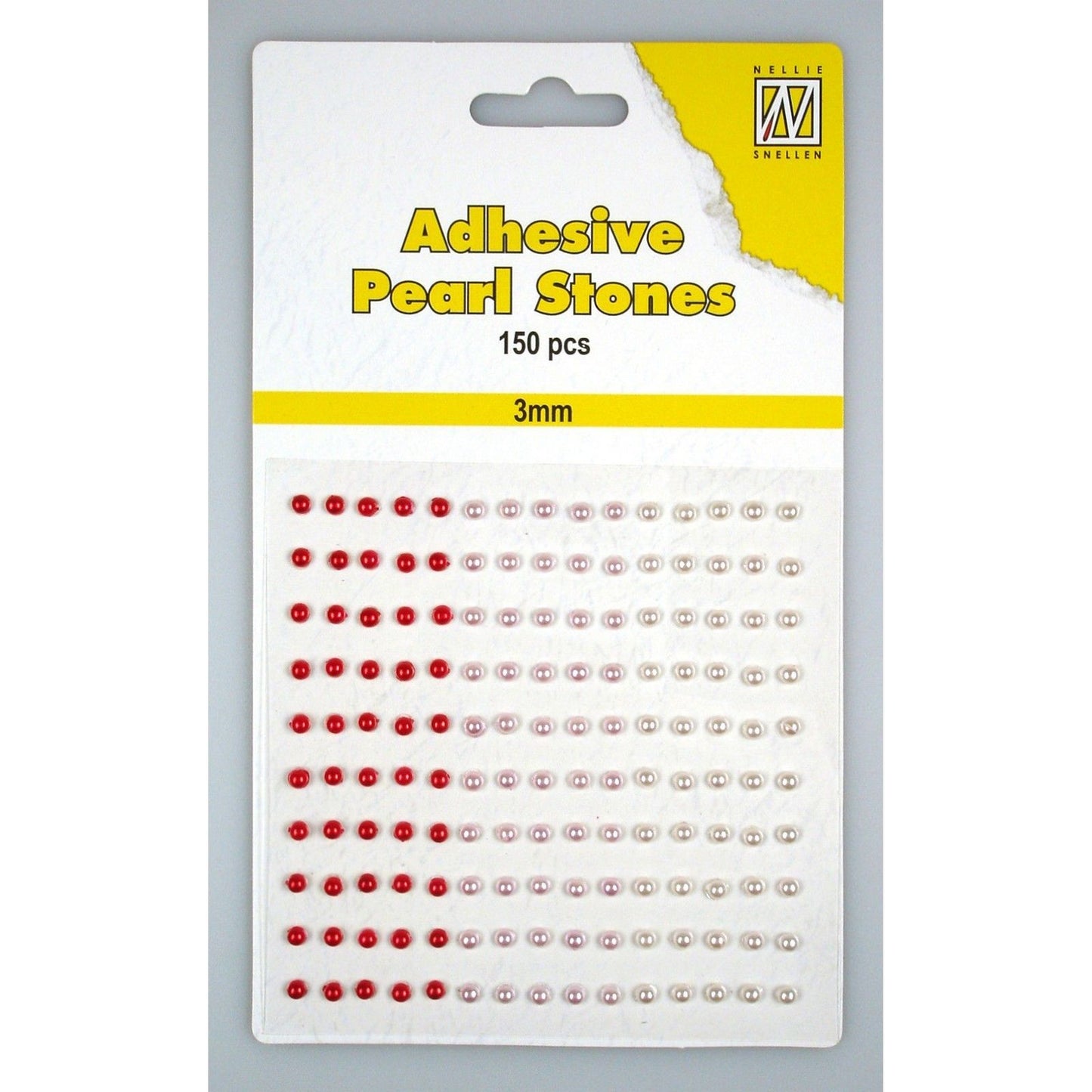 La elección de Nellie • perlas adhesivas 150 piezas hoja 3mm 3 tonos rojo