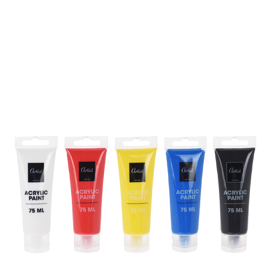 Set colori acrilici per artisti 75ml 5 pezzi