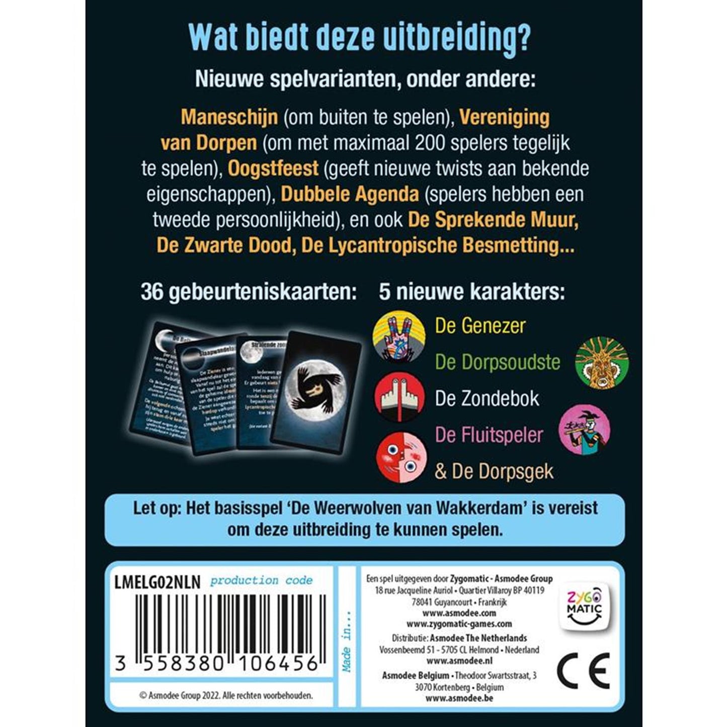 Asmodee de Weerwolves di Wakkerdam Full Moon Card Game Expansion