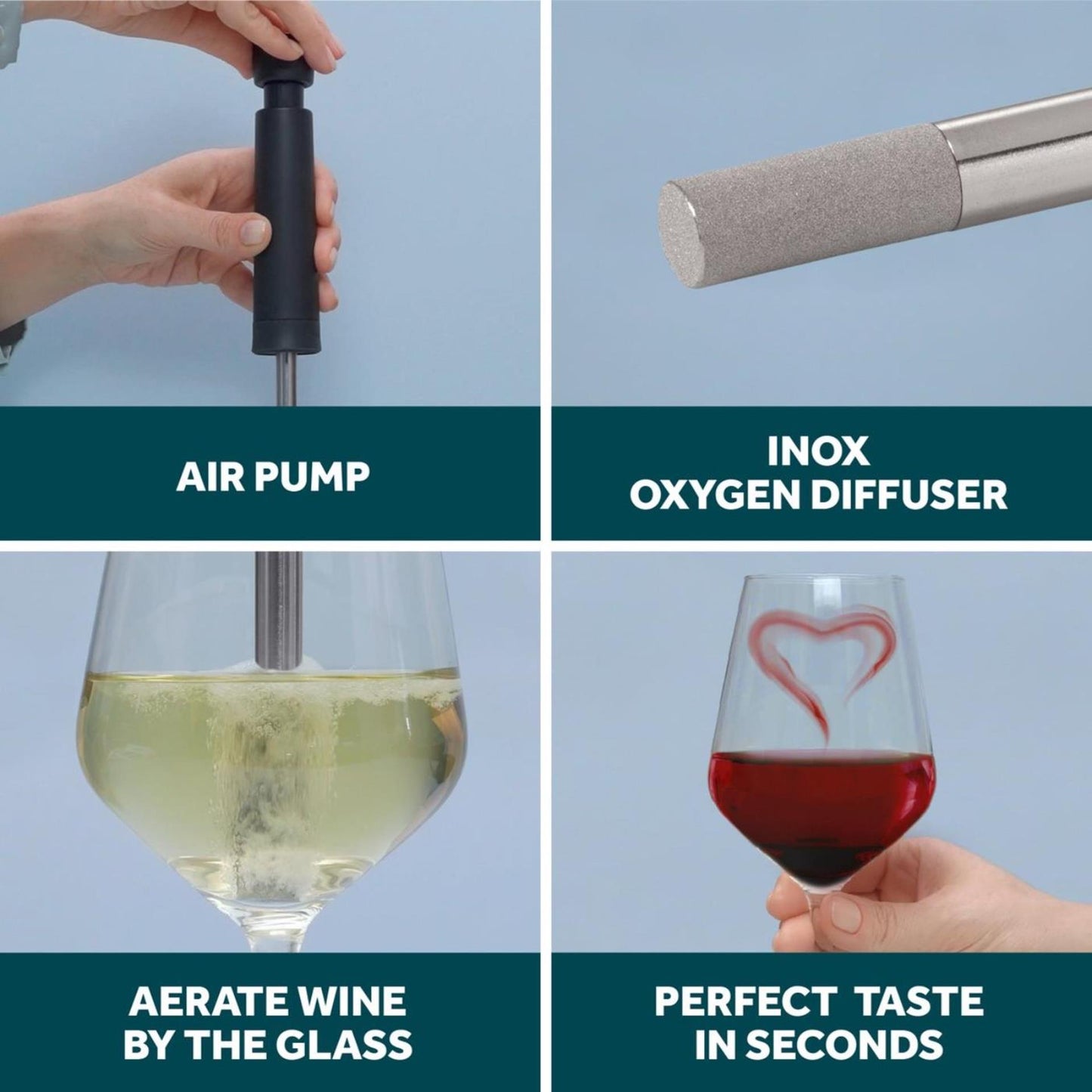 Set aeratore per vino Airtender con pompa