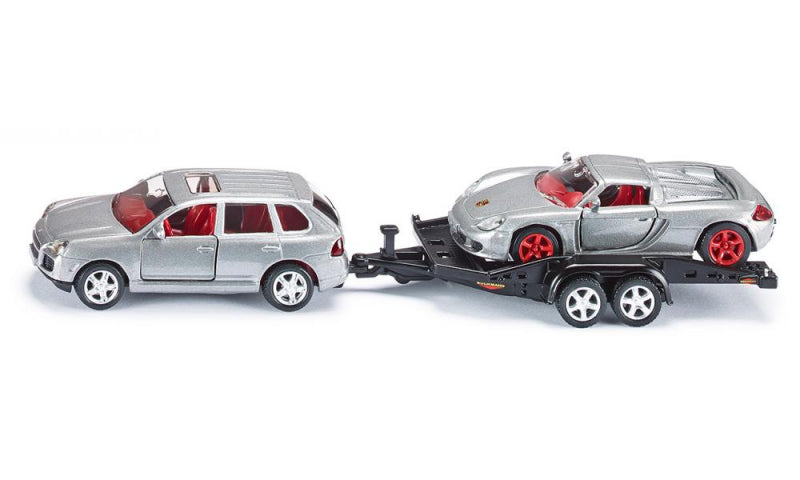 Auto Siku con rimorchio e auto sportiva (1:55)