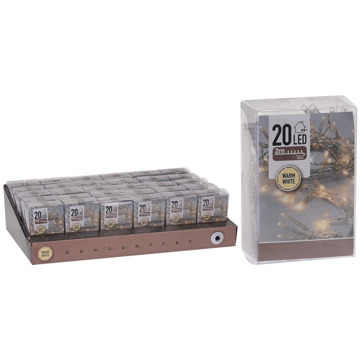 Iluminación de batería de estilo hogareño 20led blanco cálido