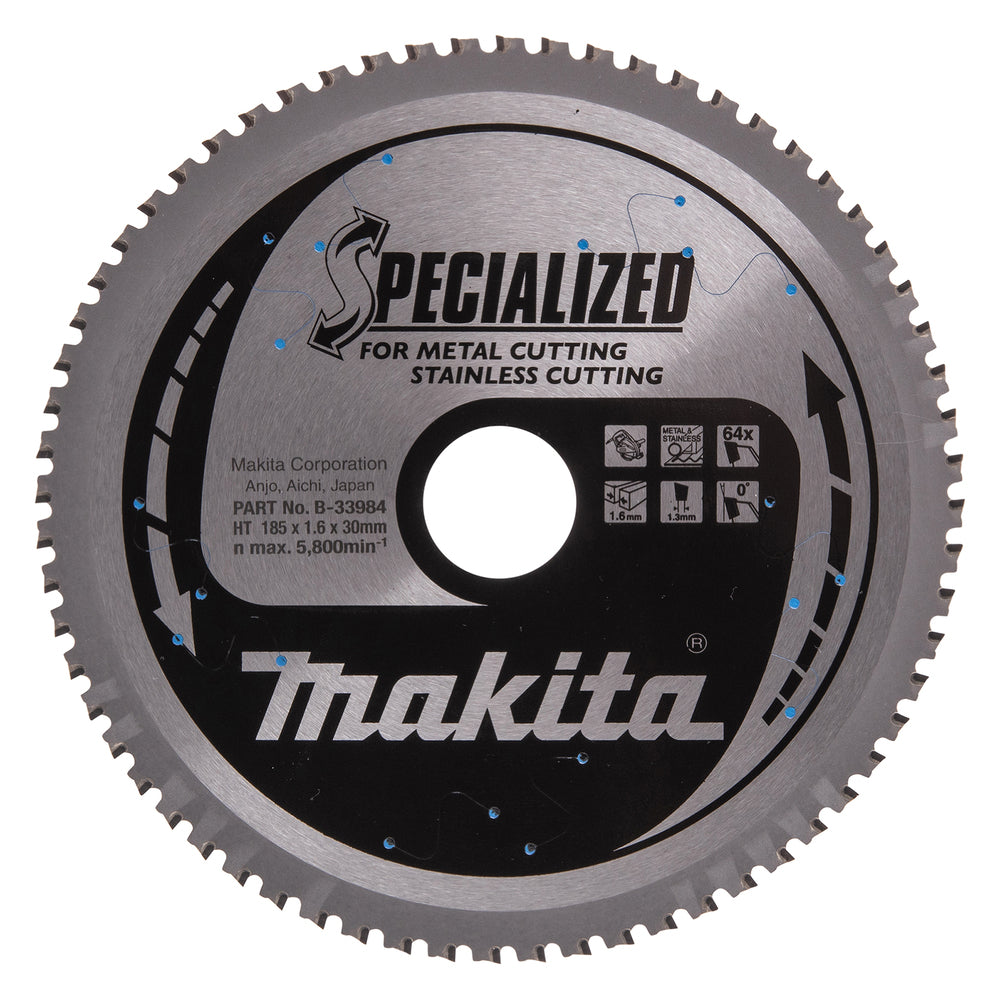 Accessori Makita lama per sega circolare acciaio inox 185x30x1,6 64t 0g - b-33984