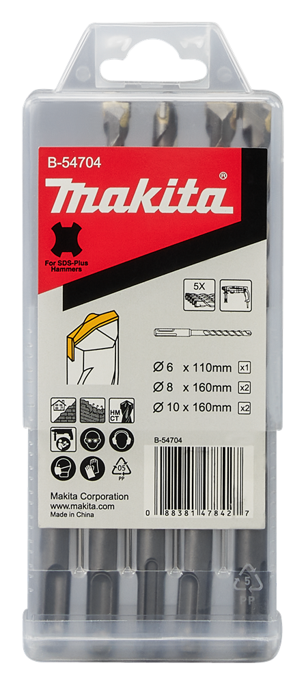 Accessori Makita b2s: set di punte per calcestruzzo 5 pezzi - b-54704 b-54704