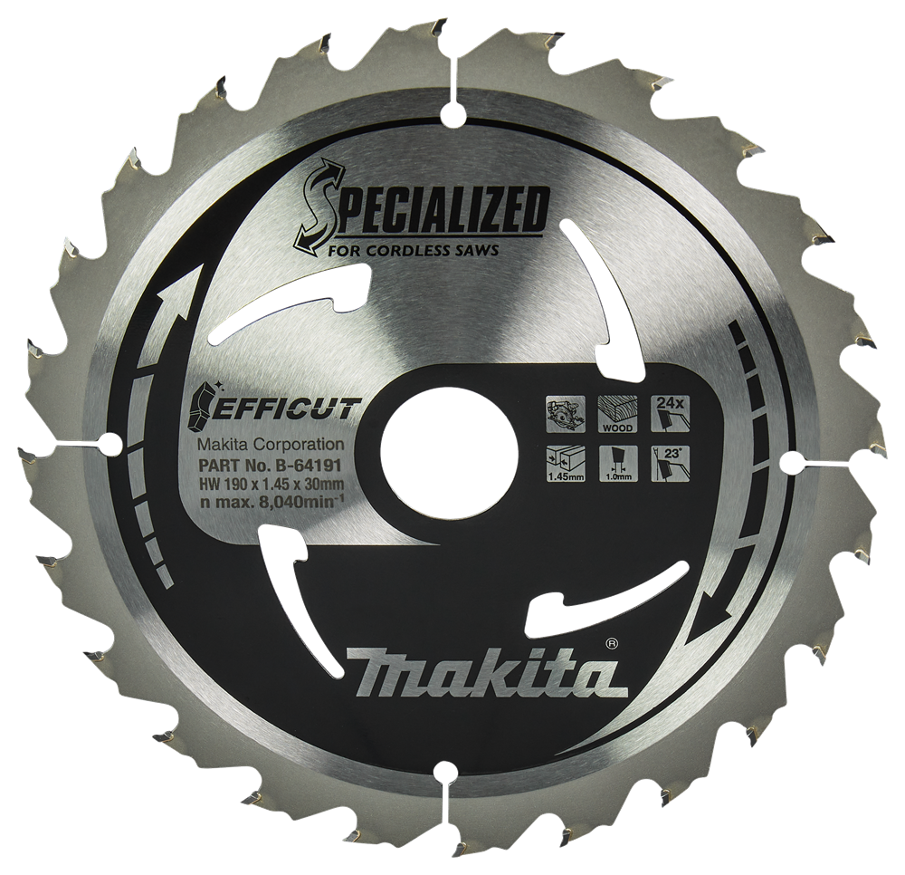 Accessori Makita lama per sega circolare legno | effetto 190x30x1,45 24t 23g - b-64191 b-64191