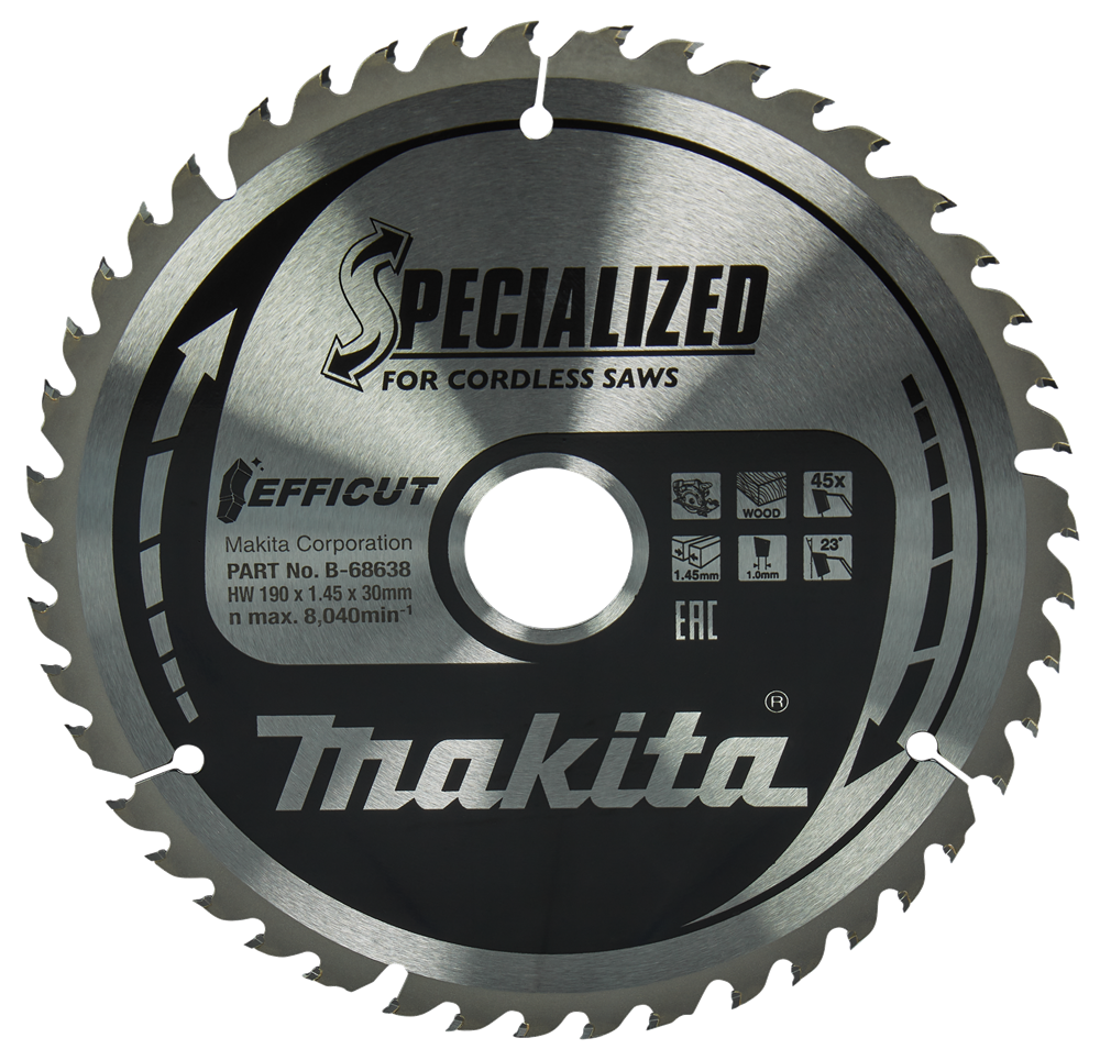 Accessori Makita lama per sega circolare legno | effetto 190x30x1,45 45t 23g - b-68638 - b-68638