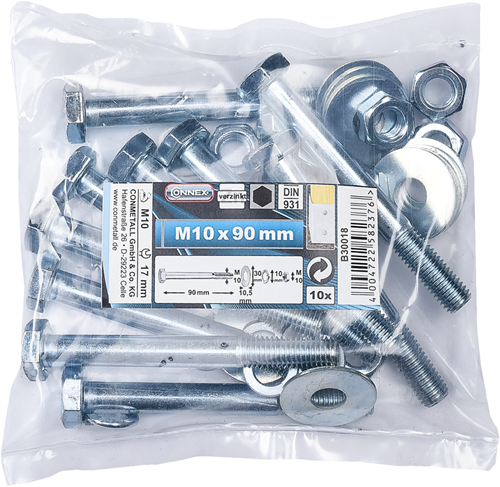 Bullone Connex 10x90+dado+SR+gr busta 10pz - b30018