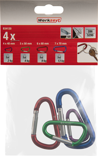 Abi Werkzeyt set di karjnhaken alu 4 pezzi - B34120