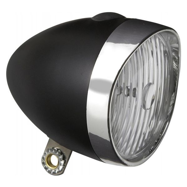 EDGE HEADLIGHT RETRO 3 X LED con batteria -Black Chrome (confezionamento del workshop)