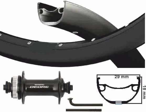 KGS Shimano Voorwiel 28 29 pollici (622) Black QR Interruzione Centerlock 110 mm