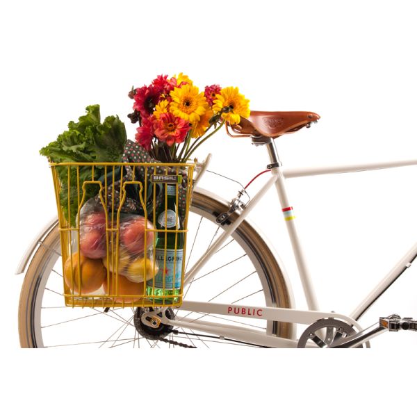 Basil Bottle Basket - Bicycle basket - On the back - Zwart