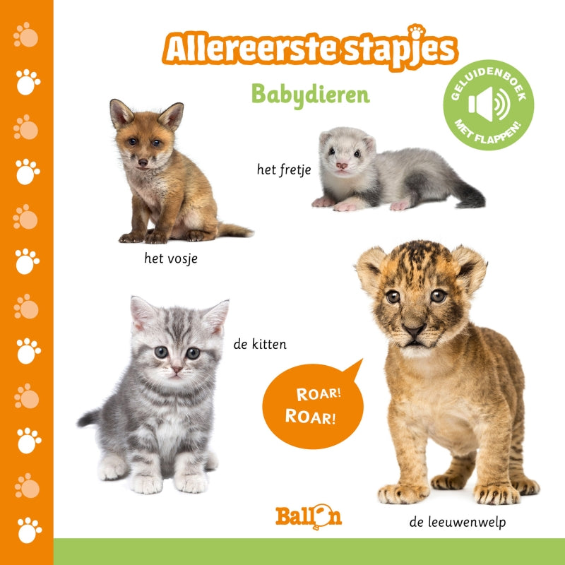 L'editore standard suona il libro: cuccioli di animali