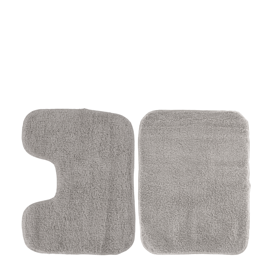 Set tappetini da bagno grigio chiaro 2 pezzi