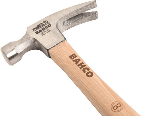 Martillo de orejas Bahco | mango de madera de nogal | garra recta | 32 mm | 570 g | 20 onzas - 427s-20