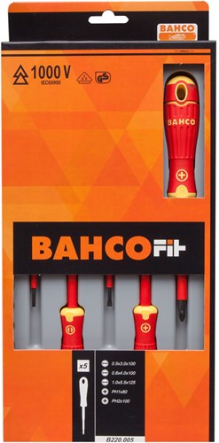 Destornillador aislado Bahco 5 piezas lock-ph | b220.005