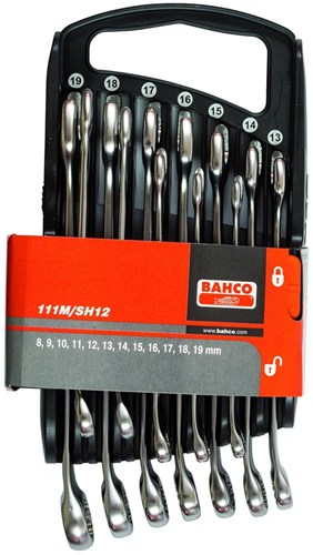 Set di chiavi combinate Bahco con supporto 12 pezzi | 111m h12