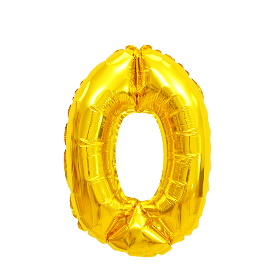 Globo foil número 0 dorado 45cm