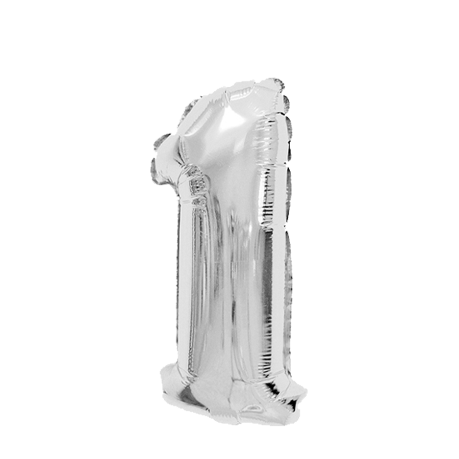 Globo foil número 1 plata 45cm