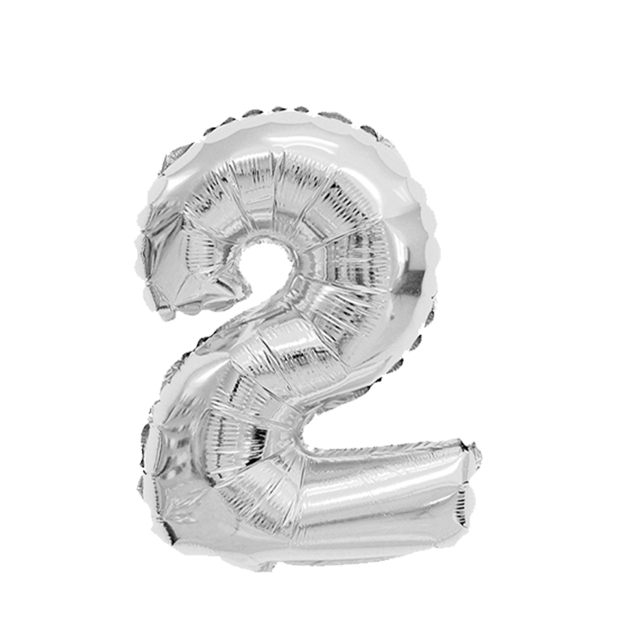 Globo foil número 2 plata 45cm