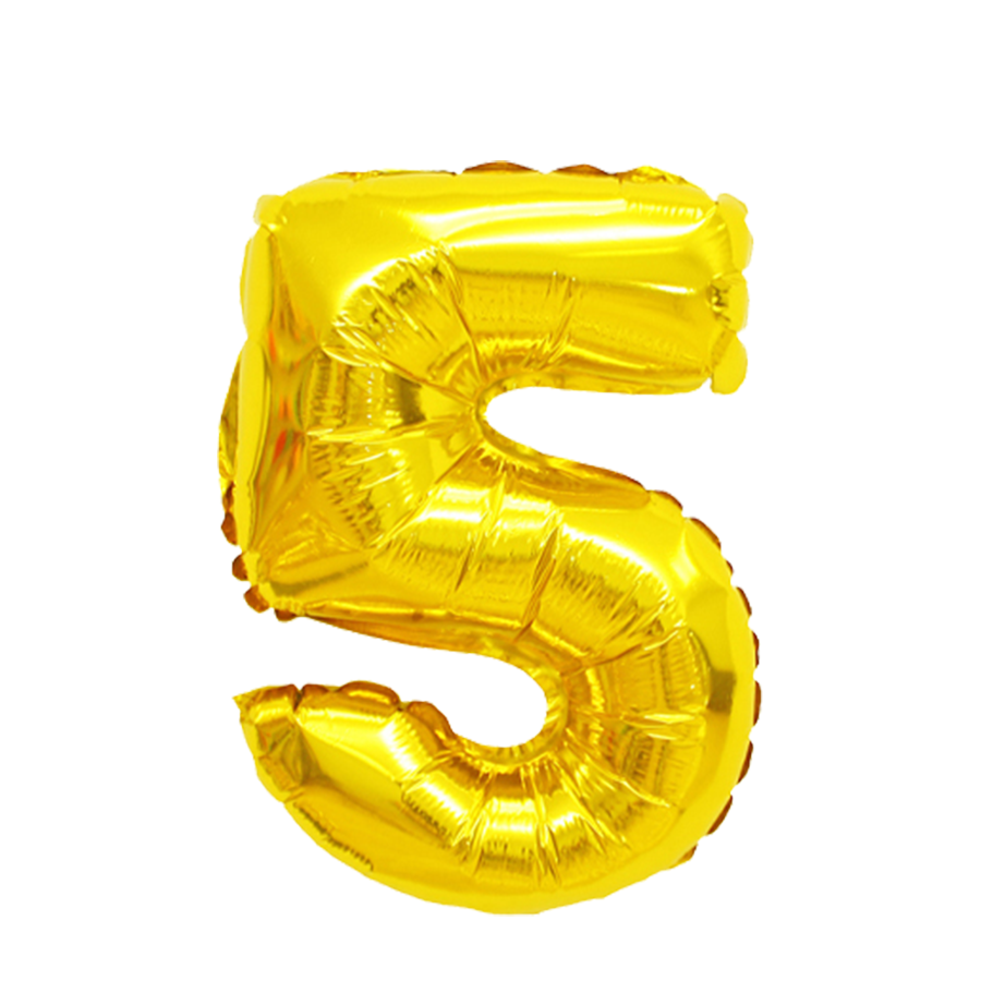 Palloncino foil numero 5 oro 45 cm