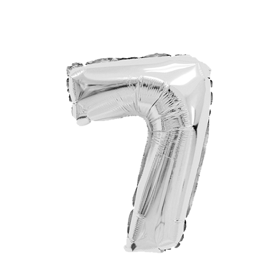 Globo foil número 7 plata 45cm
