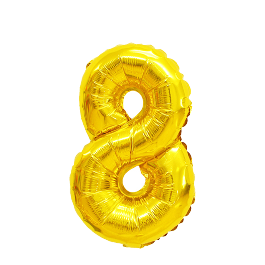 Globo foil número 8 dorado 45cm