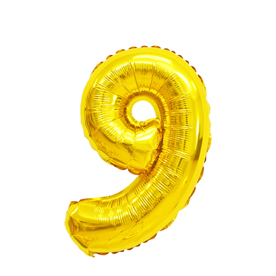 Globo foil número 9 dorado 45cm