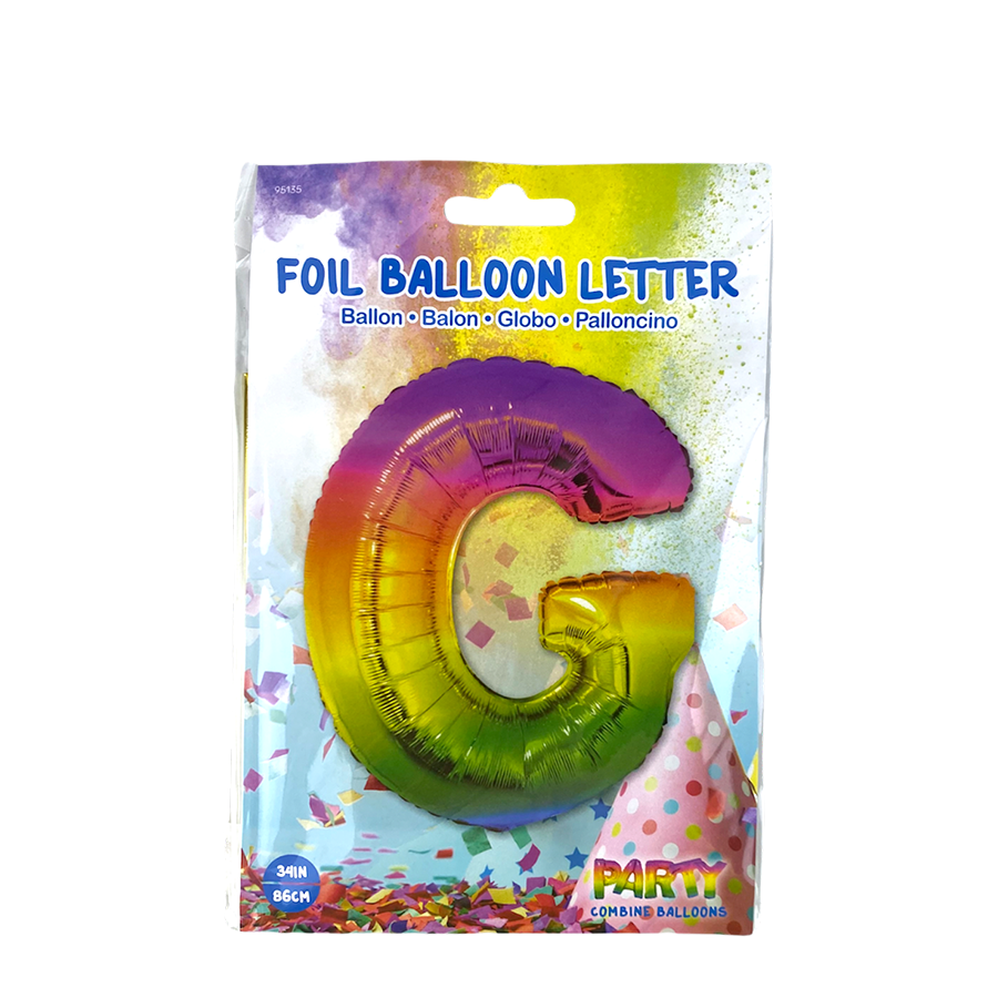 Globo foil letra g arcoiris 86cm