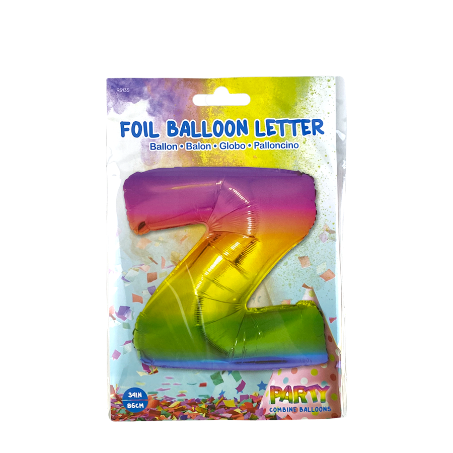 Globo foil letra z arcoiris 86cm