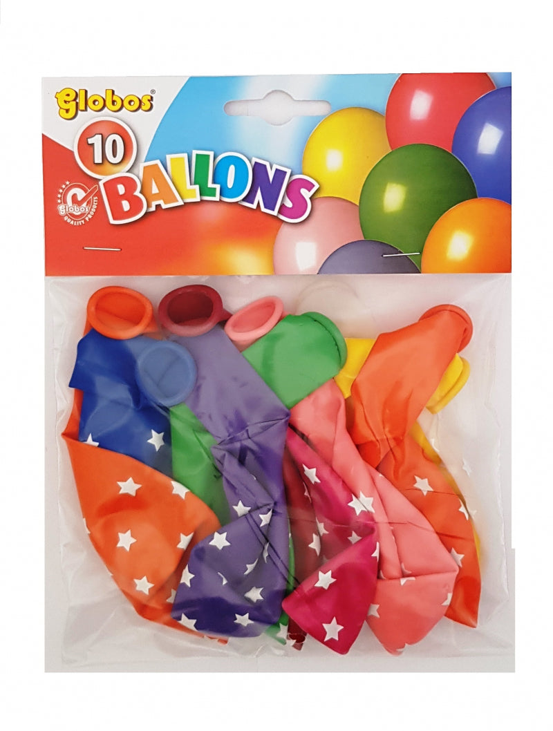 Palloncini Globos con stelle bianche (n.12 10pz)