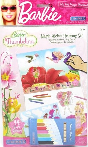 Adesivi della finestra Thumbelina con colori e pagina da colorare