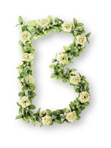 Garland Flower Garland di Basil Roses - Flower Streng - Bianco