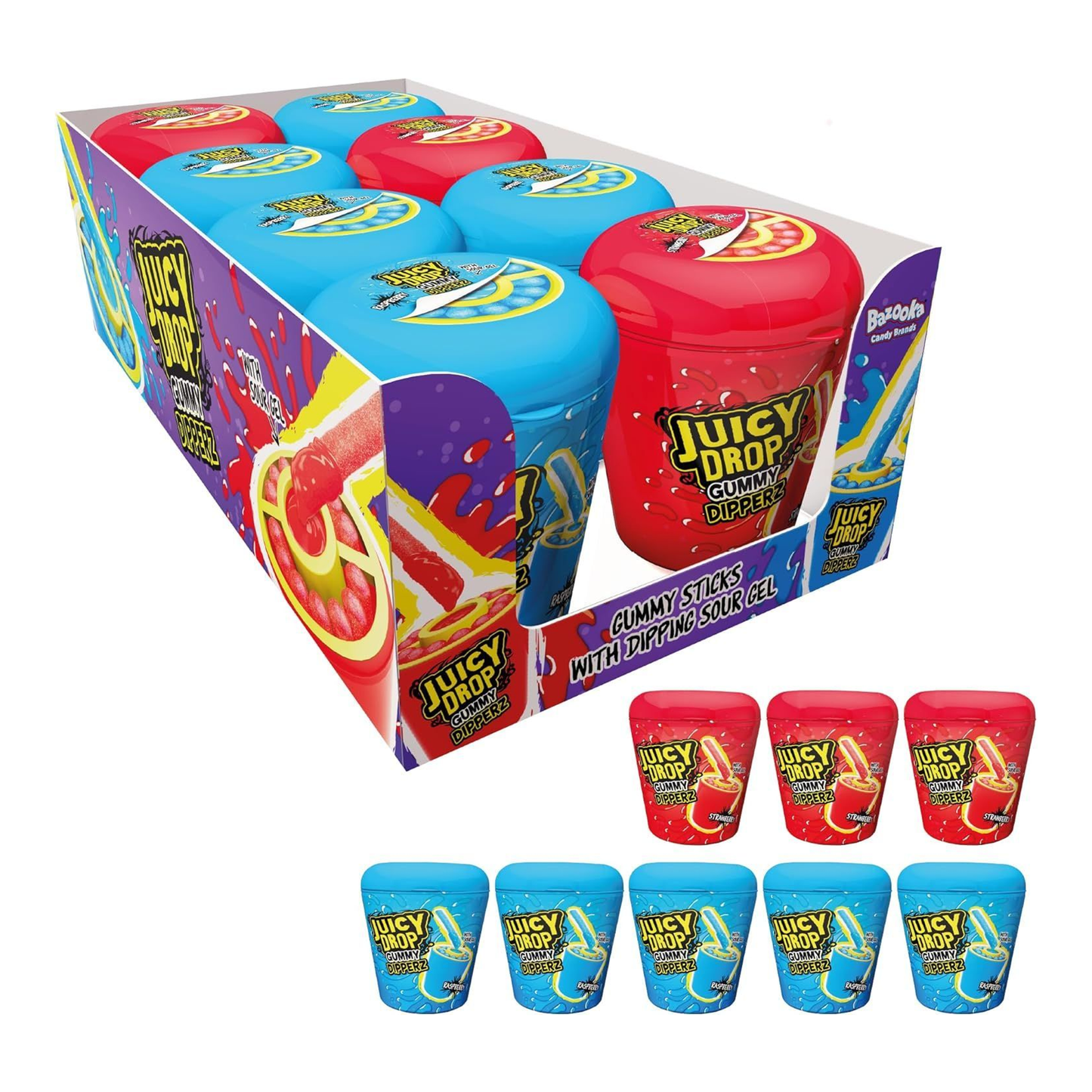 Bazooka juicy drop gummy dipperz (8x 96gr)
