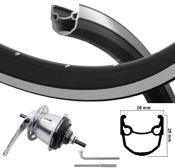 Rueda trasera Kgs 28 pulgadas (622) Stratos Swil Silve Nexus 7 Remaaf