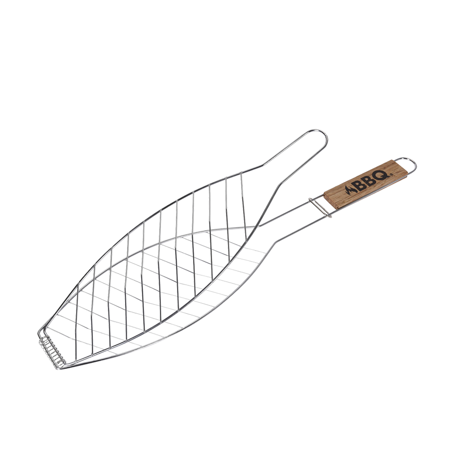 BBQ barbecue griglia pesce in metallo 58x14cm