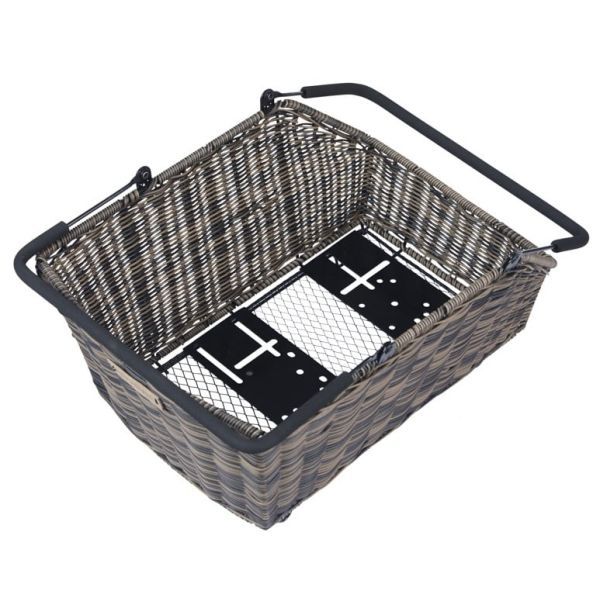 Basil Bicicleta Cesta Cento Rattan Look Multi System 41 x 25 x 12 cm - marrón